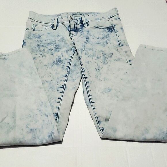 Mossimo Mid Rise Bleached Jeans Leggings Jeggings - Picture 2 of 11